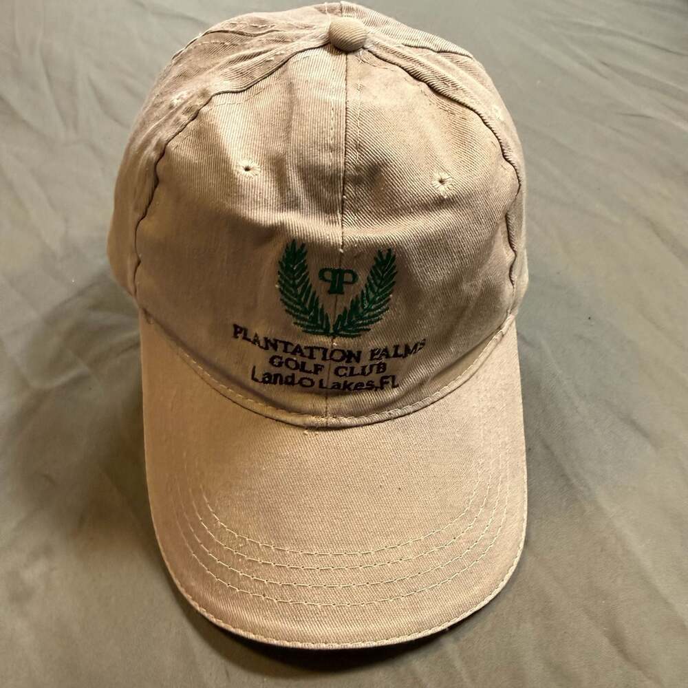 Plantation Palms Golf Club Land O’ Lakes FL Khaki Adjustable Golf Hat Cap